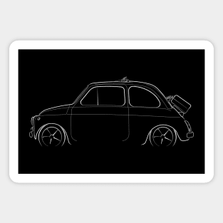 Fiat 500 - profile stencil, white Magnet